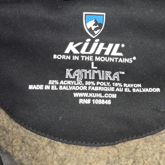 Kuhl Revel 1/4 Zip Fleece Lined Pullover Men's Size Large Brown Logo On Sleeve - Picture 5 of 9